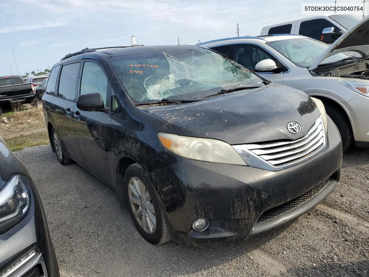 2012 Toyota Sienna Xle VIN: 5TDDK3DC3CS040754 Lot: 76415164