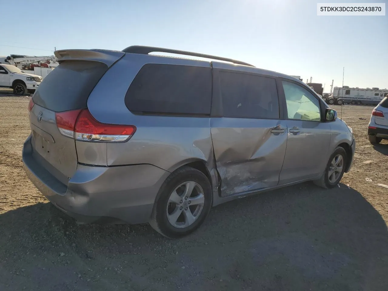 2012 Toyota Sienna Le VIN: 5TDKK3DC2CS243870 Lot: 76579224