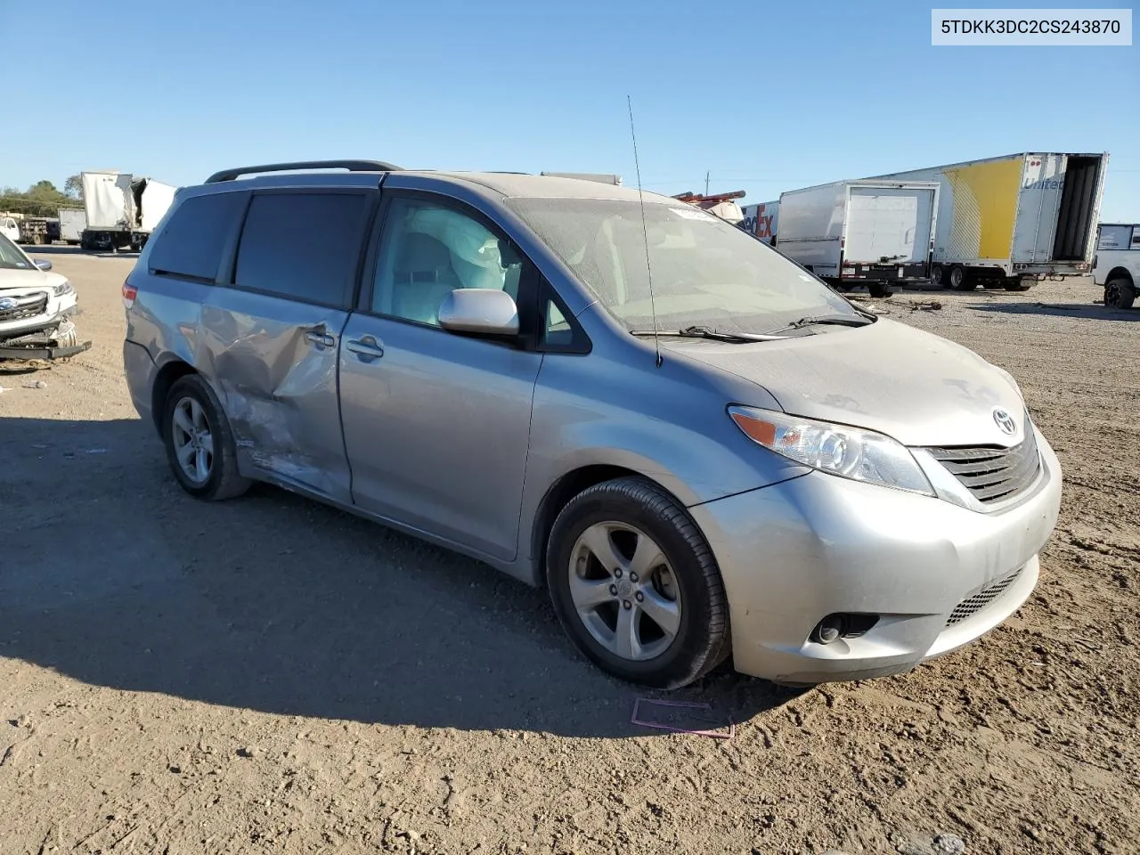 5TDKK3DC2CS243870 2012 Toyota Sienna Le