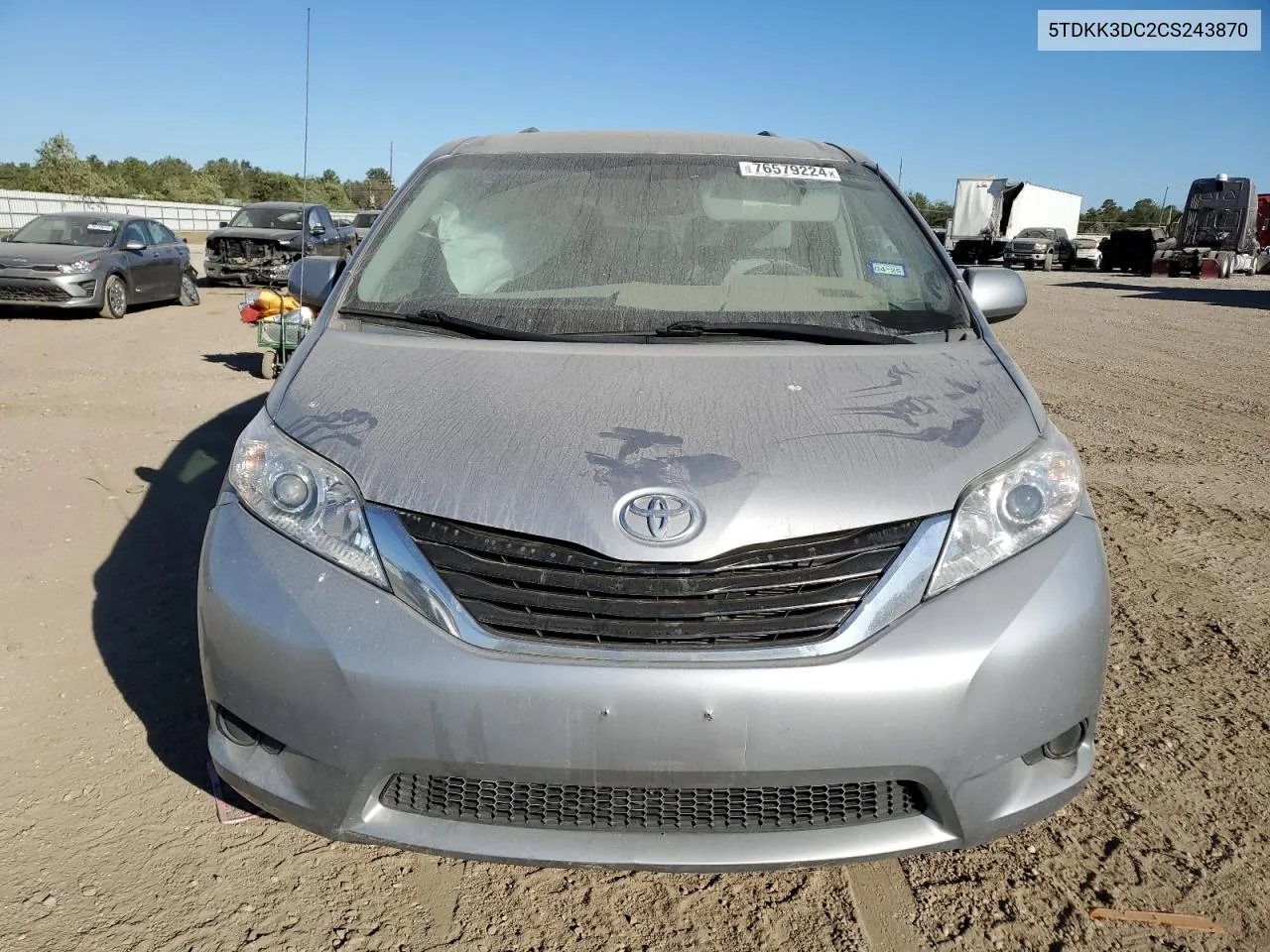 2012 Toyota Sienna Le VIN: 5TDKK3DC2CS243870 Lot: 76579224