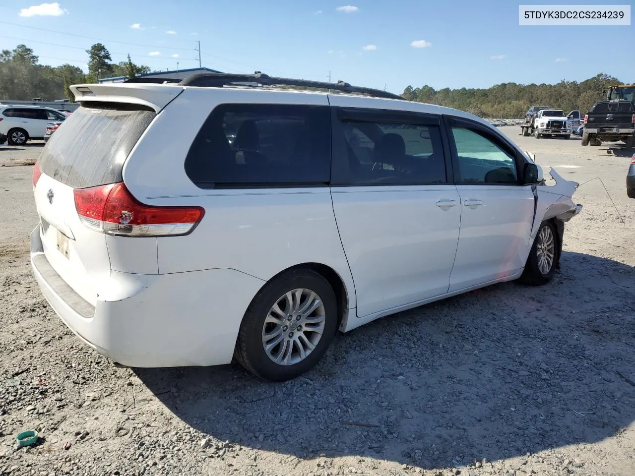 2012 Toyota Sienna Xle VIN: 5TDYK3DC2CS234239 Lot: 76592654