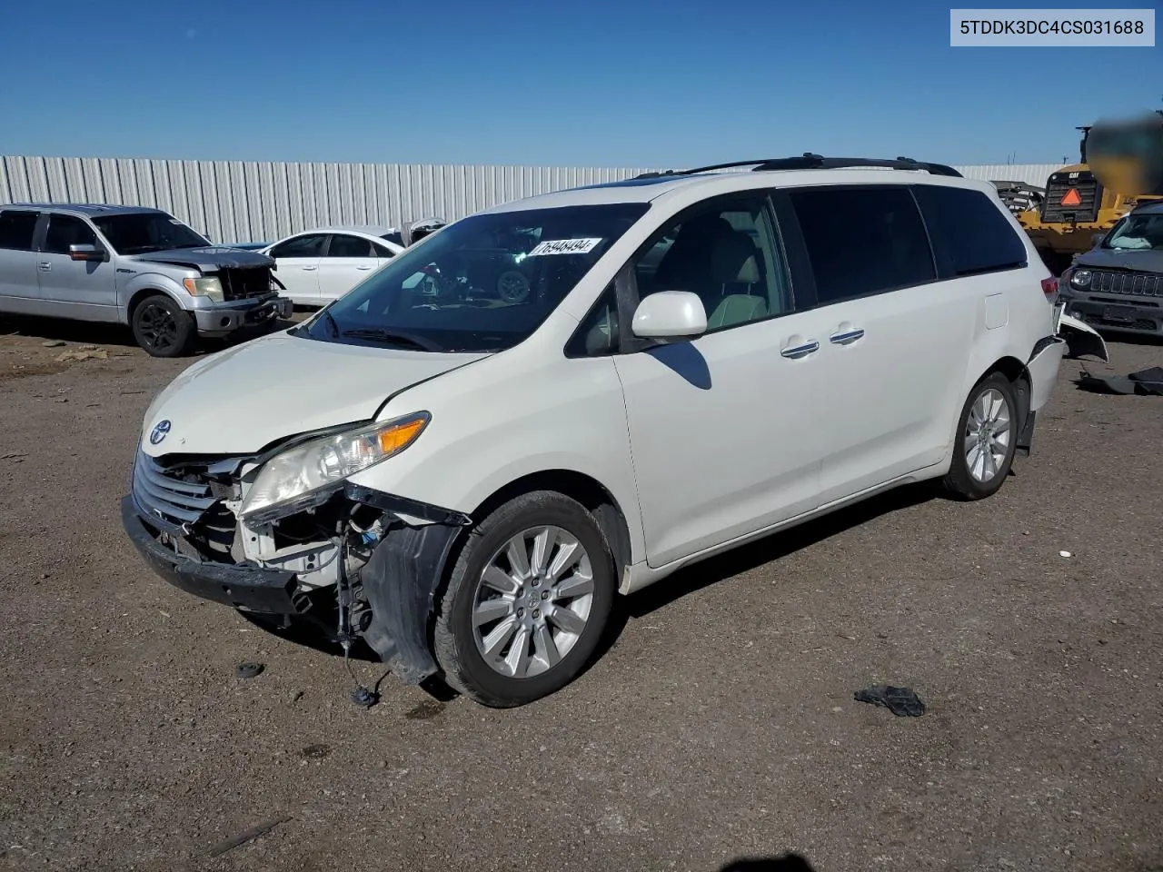 2012 Toyota Sienna Xle VIN: 5TDDK3DC4CS031688 Lot: 76948494