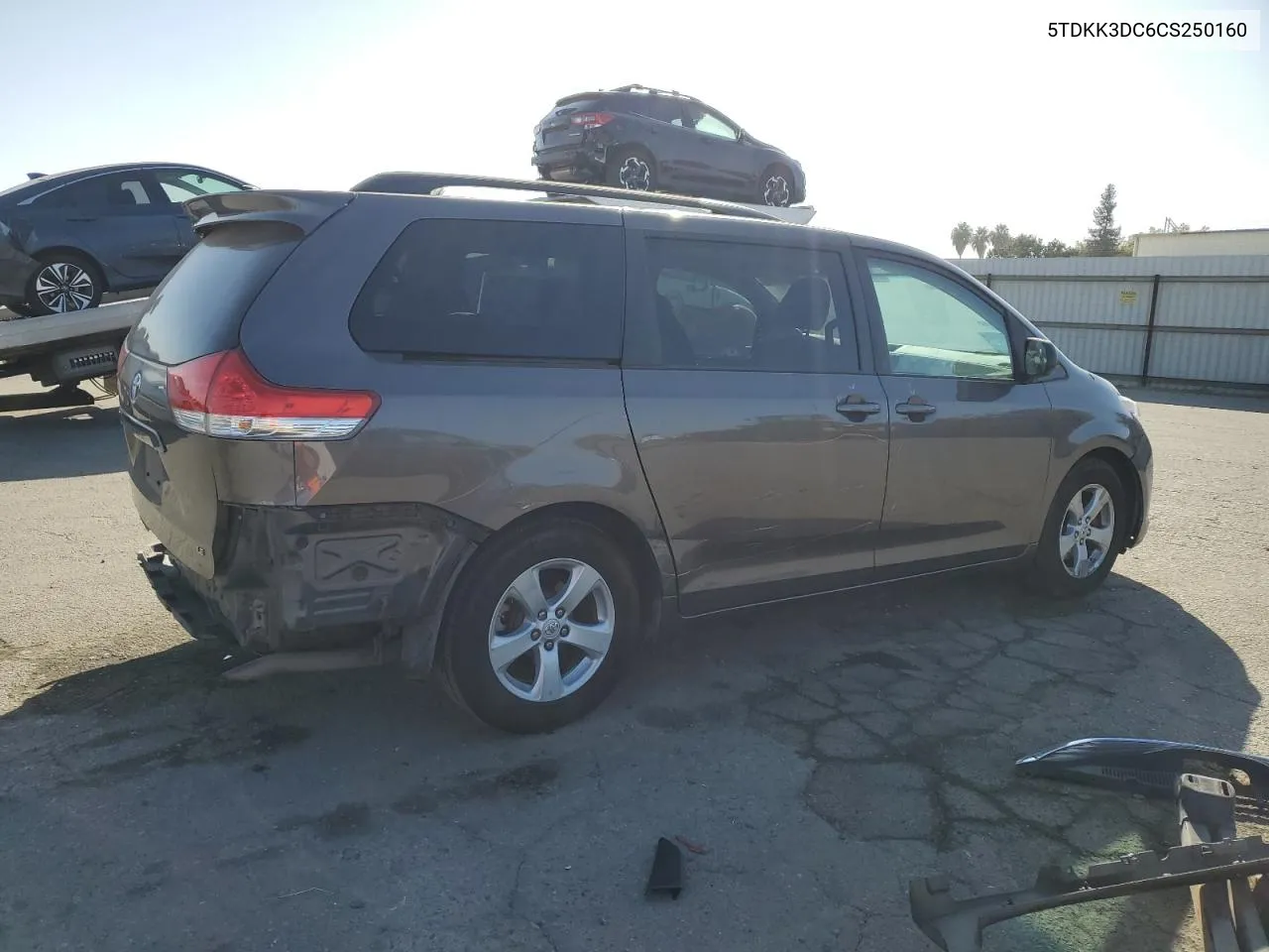 2012 Toyota Sienna Le VIN: 5TDKK3DC6CS250160 Lot: 77903004