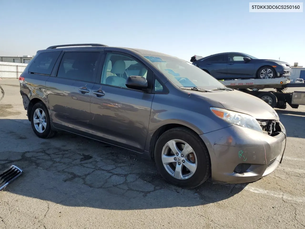 2012 Toyota Sienna Le VIN: 5TDKK3DC6CS250160 Lot: 77903004