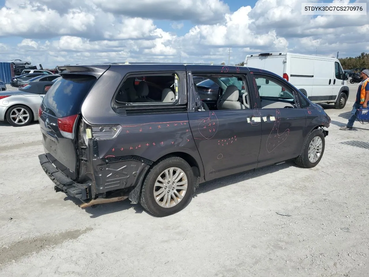 2012 Toyota Sienna Xle VIN: 5TDYK3DC7CS270976 Lot: 78170134