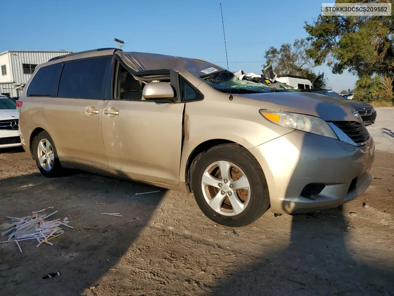 2012 Toyota Sienna Le VIN: 5TDKK3DC5CS209552 Lot: 78325544