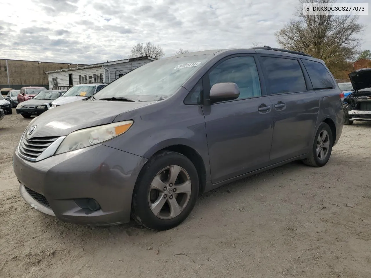 2012 Toyota Sienna Le VIN: 5TDKK3DC3CS277073 Lot: 78535414