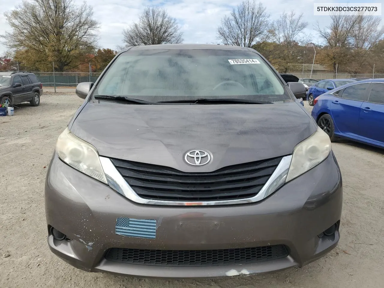 2012 Toyota Sienna Le VIN: 5TDKK3DC3CS277073 Lot: 78535414