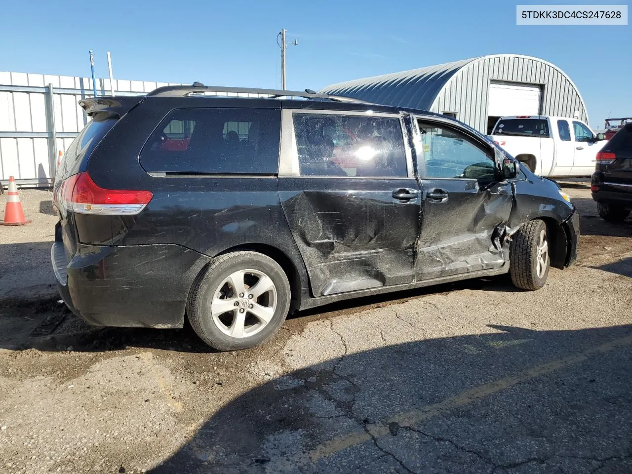 2012 Toyota Sienna Le VIN: 5TDKK3DC4CS247628 Lot: 79175754