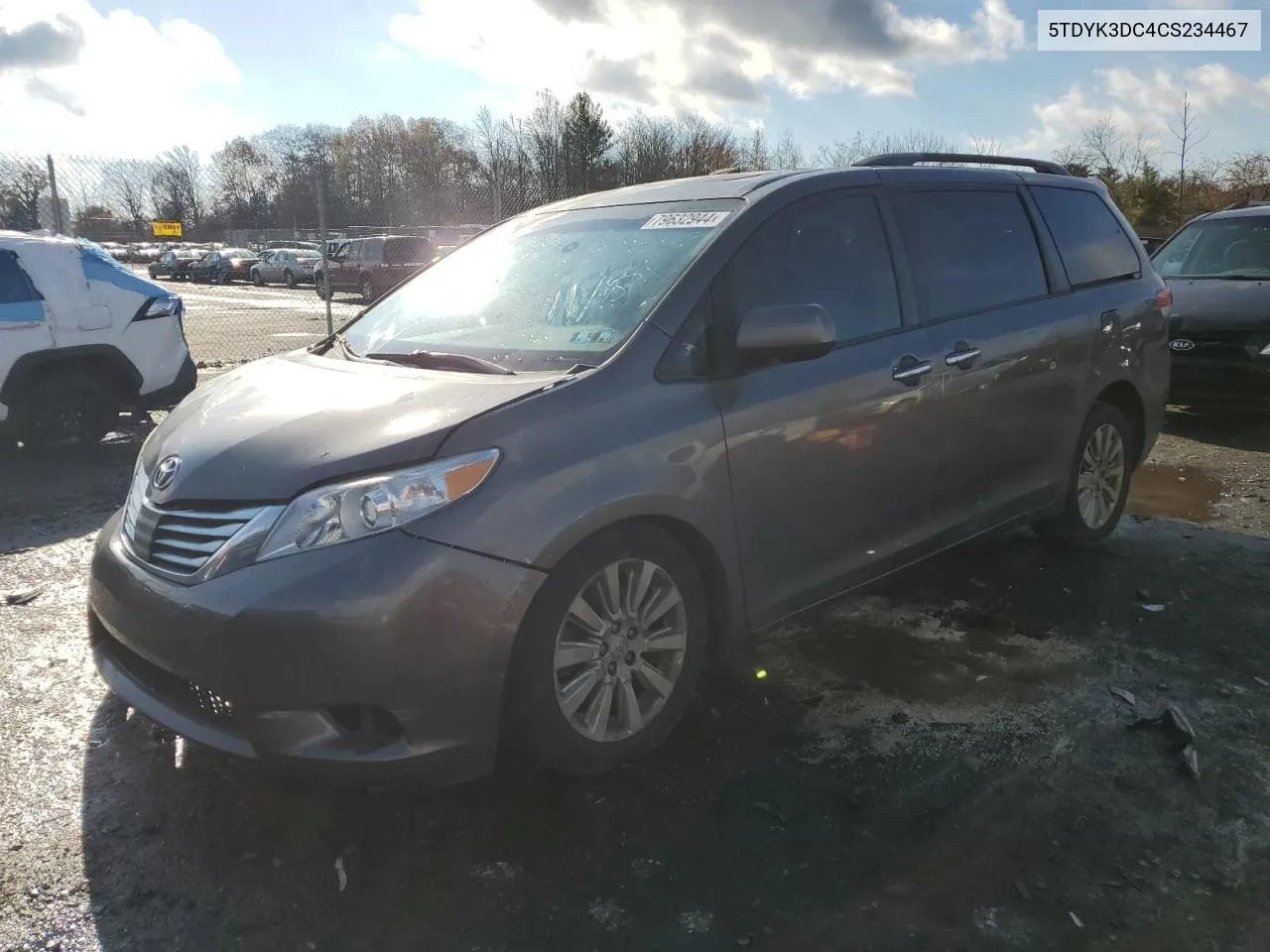 2012 Toyota Sienna Xle VIN: 5TDYK3DC4CS234467 Lot: 79632944