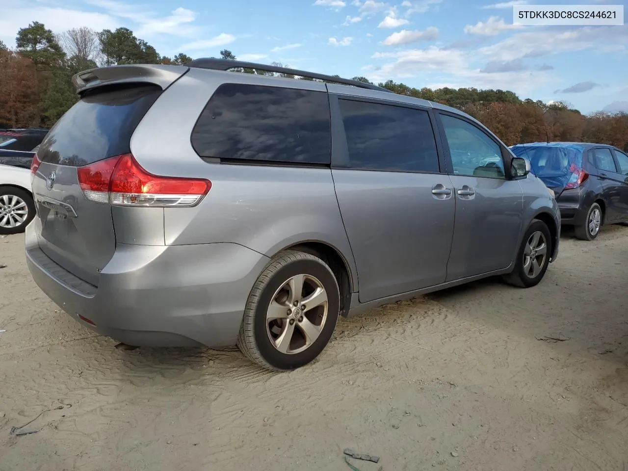 2012 Toyota Sienna Le VIN: 5TDKK3DC8CS244621 Lot: 79795074