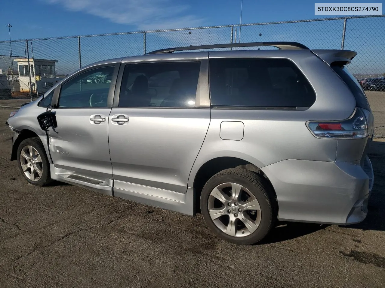 2012 Toyota Sienna Sport VIN: 5TDXK3DC8CS274790 Lot: 79881394