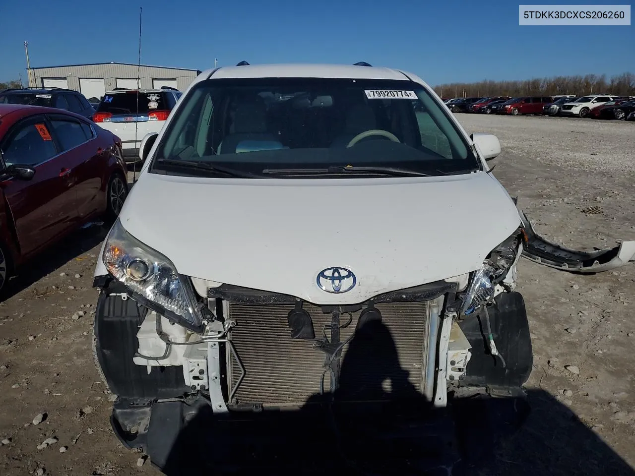 2012 Toyota Sienna Le VIN: 5TDKK3DCXCS206260 Lot: 79920774