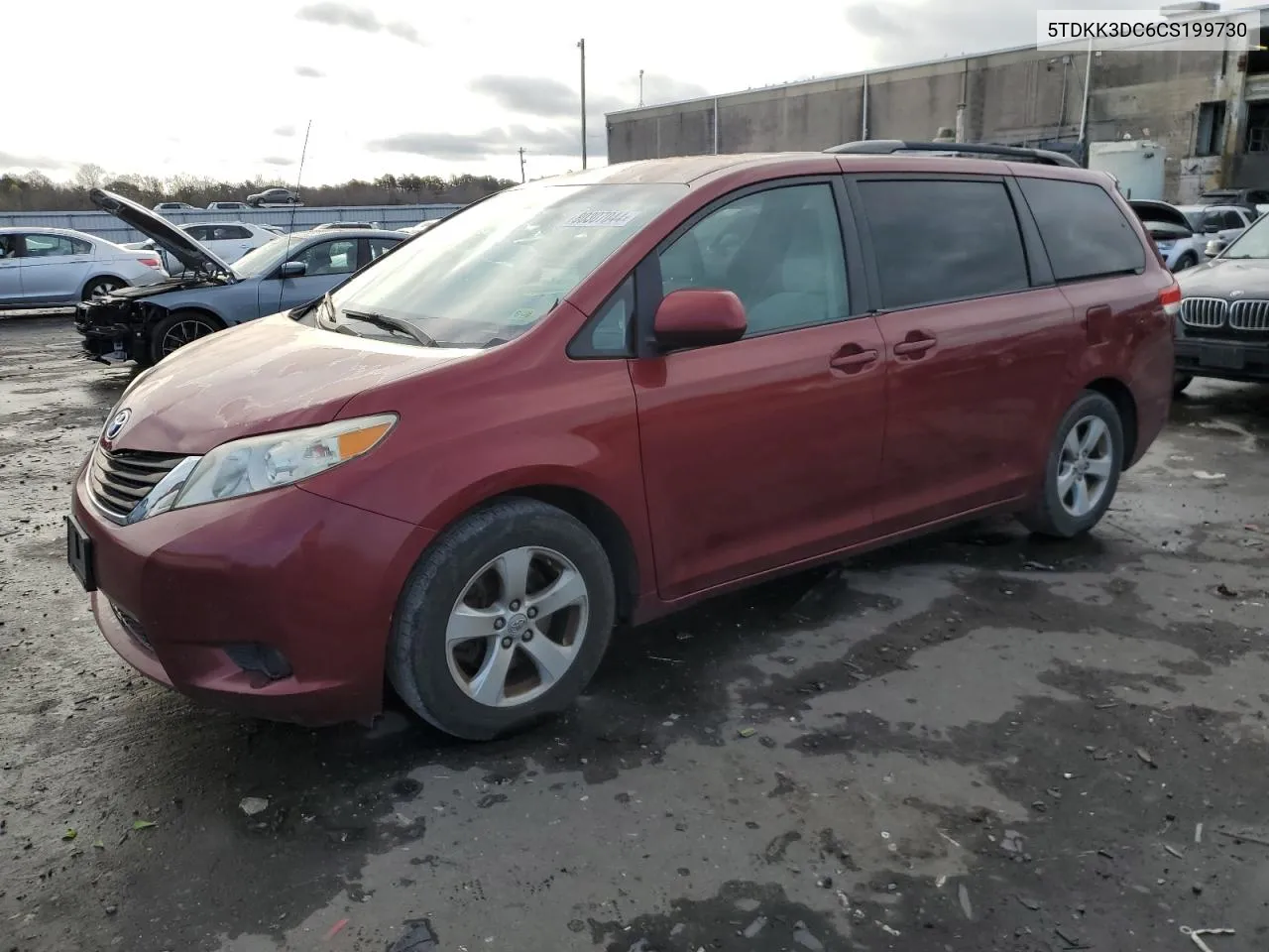 2012 Toyota Sienna Le VIN: 5TDKK3DC6CS199730 Lot: 80307044