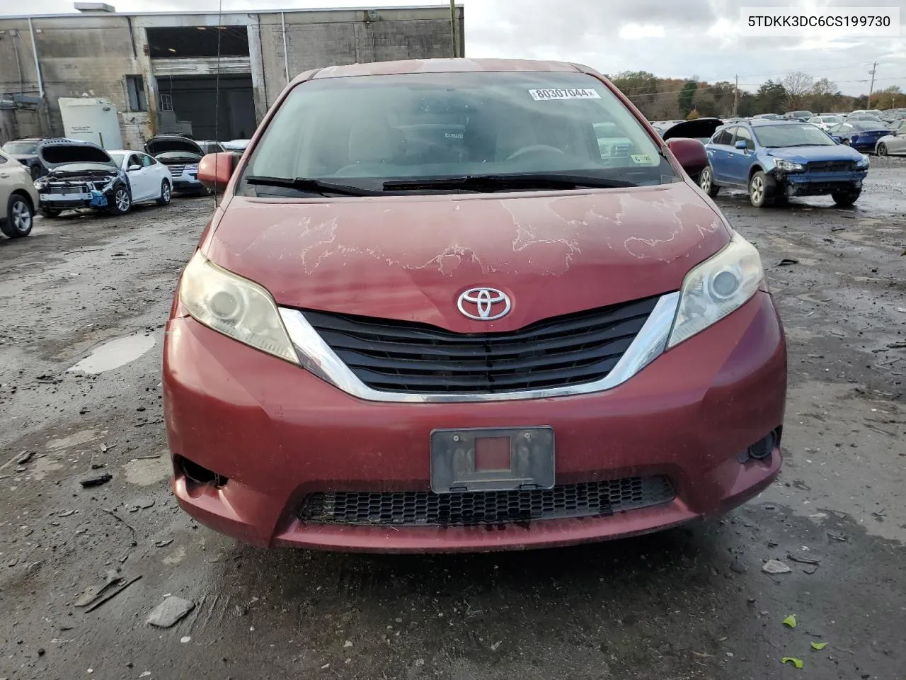 2012 Toyota Sienna Le VIN: 5TDKK3DC6CS199730 Lot: 80307044