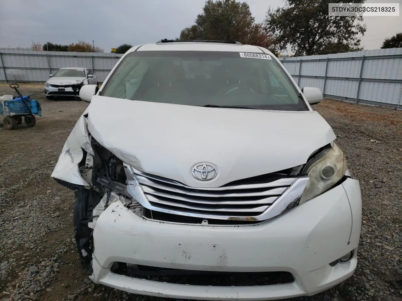 2012 Toyota Sienna Xle VIN: 5TDYK3DC3CS218325 Lot: 80588314