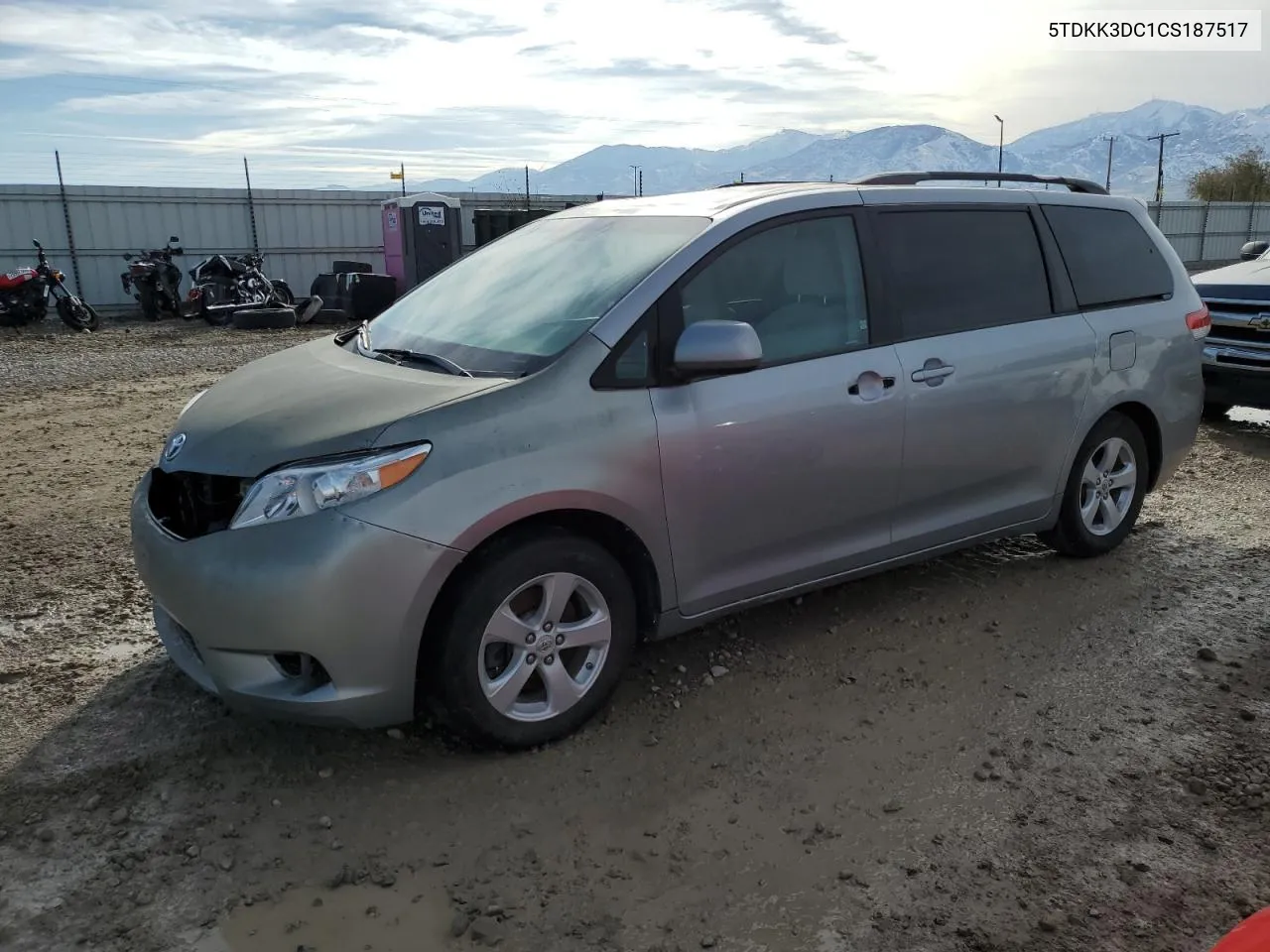 2012 Toyota Sienna Le VIN: 5TDKK3DC1CS187517 Lot: 80699794