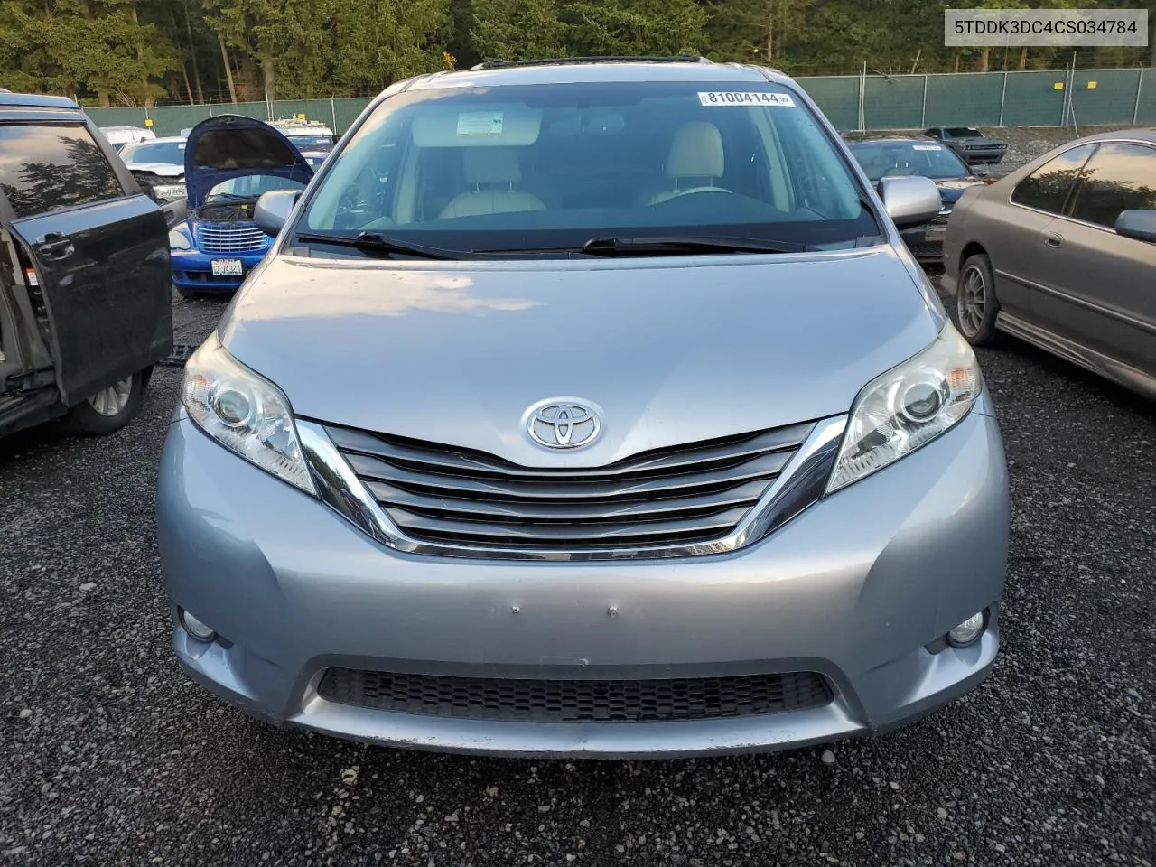 2012 Toyota Sienna Xle VIN: 5TDDK3DC4CS034784 Lot: 81004144