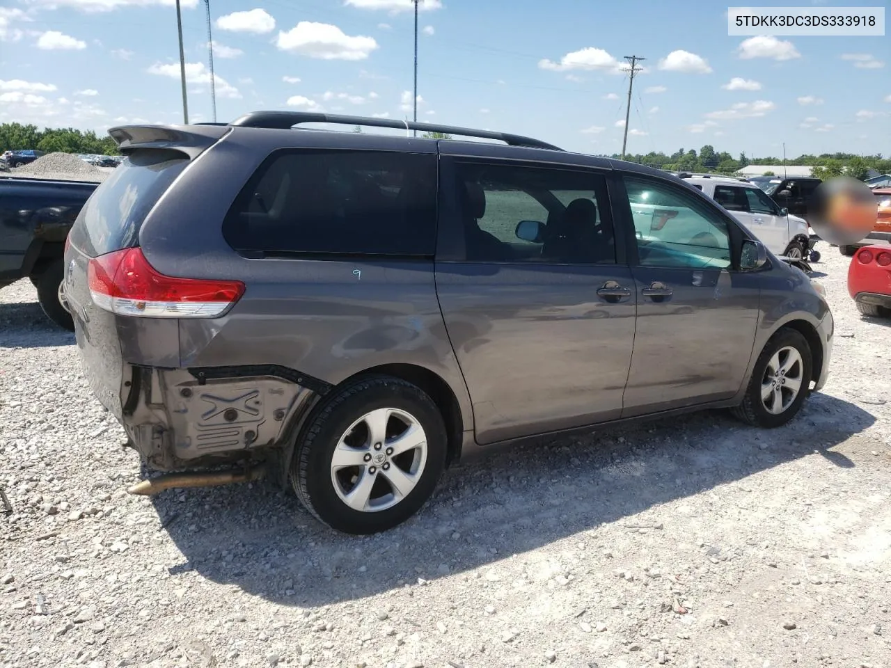 2013 Toyota Sienna Le VIN: 5TDKK3DC3DS333918 Lot: 58222174