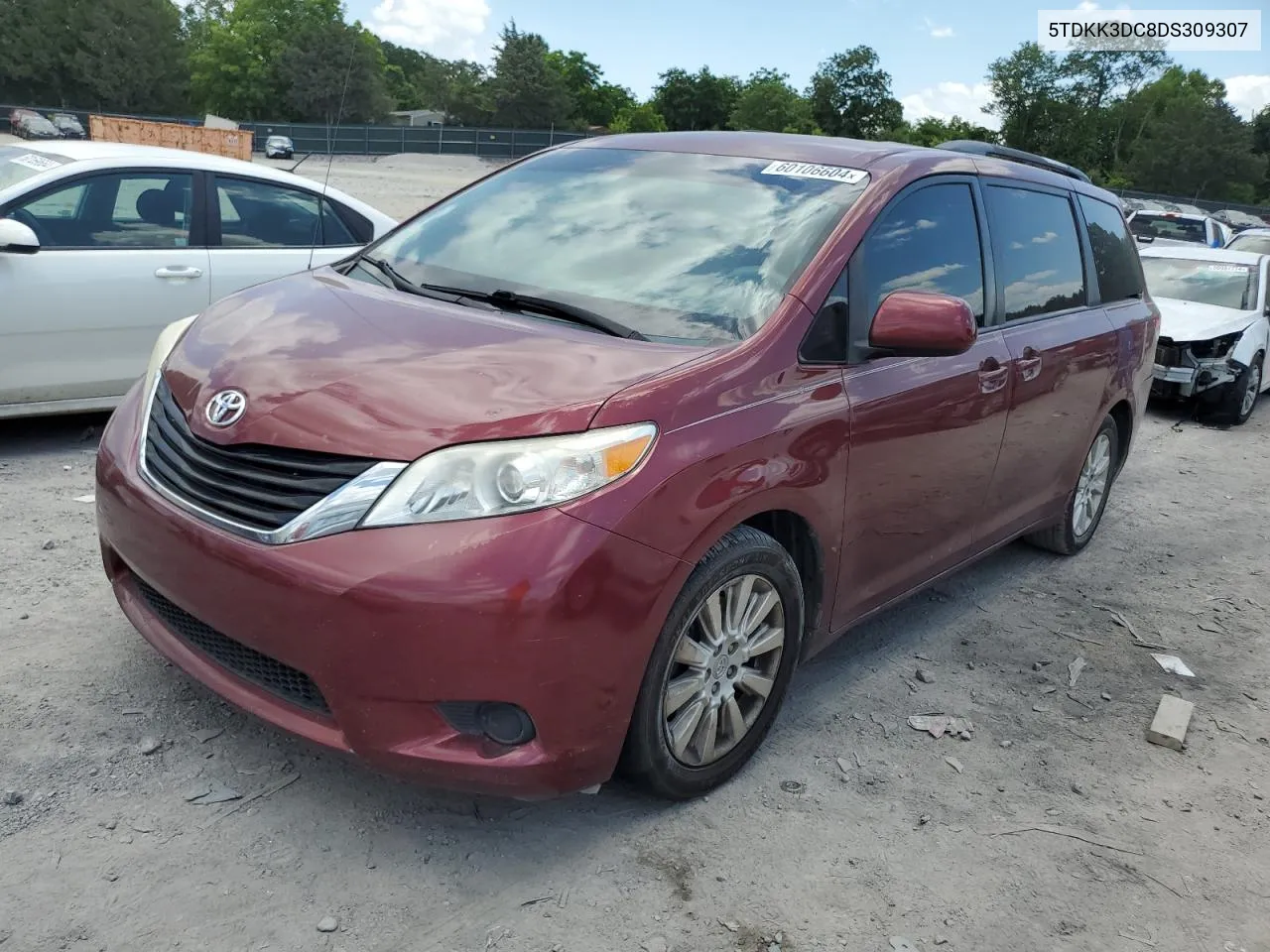 2013 Toyota Sienna Le VIN: 5TDKK3DC8DS309307 Lot: 60106604