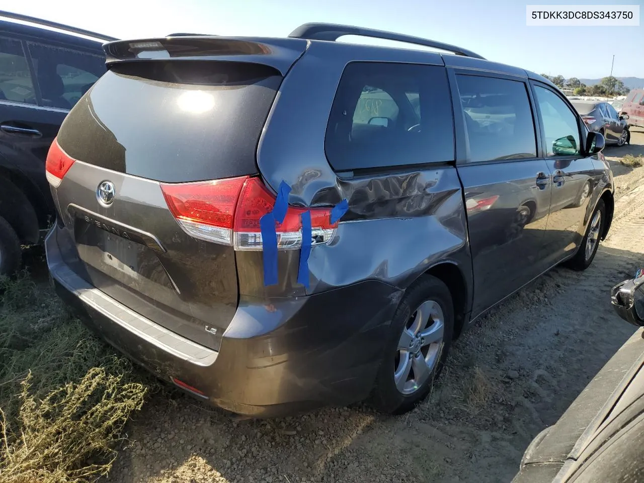 2013 Toyota Sienna Le VIN: 5TDKK3DC8DS343750 Lot: 69108644