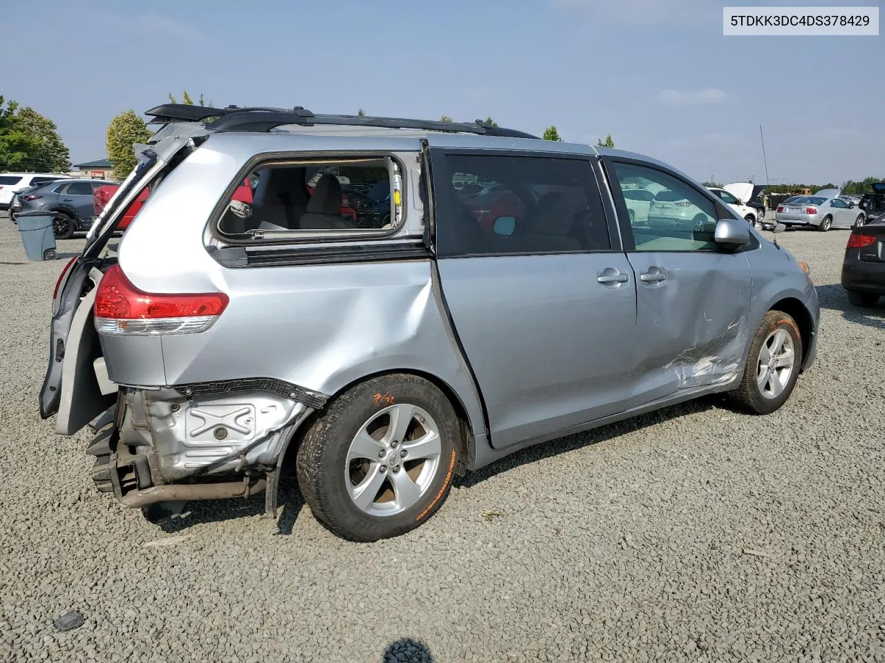 2013 Toyota Sienna Le VIN: 5TDKK3DC4DS378429 Lot: 69875674