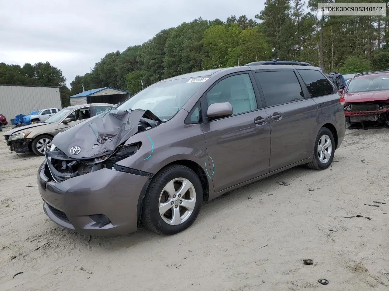 2013 Toyota Sienna Le VIN: 5TDKK3DC9DS340842 Lot: 70893094