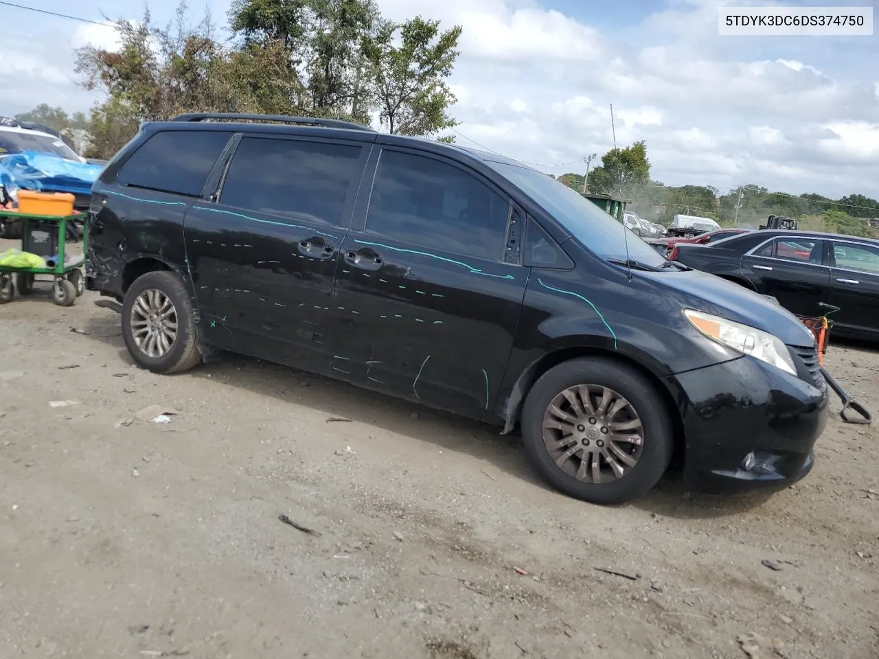 2013 Toyota Sienna Xle VIN: 5TDYK3DC6DS374750 Lot: 71828704