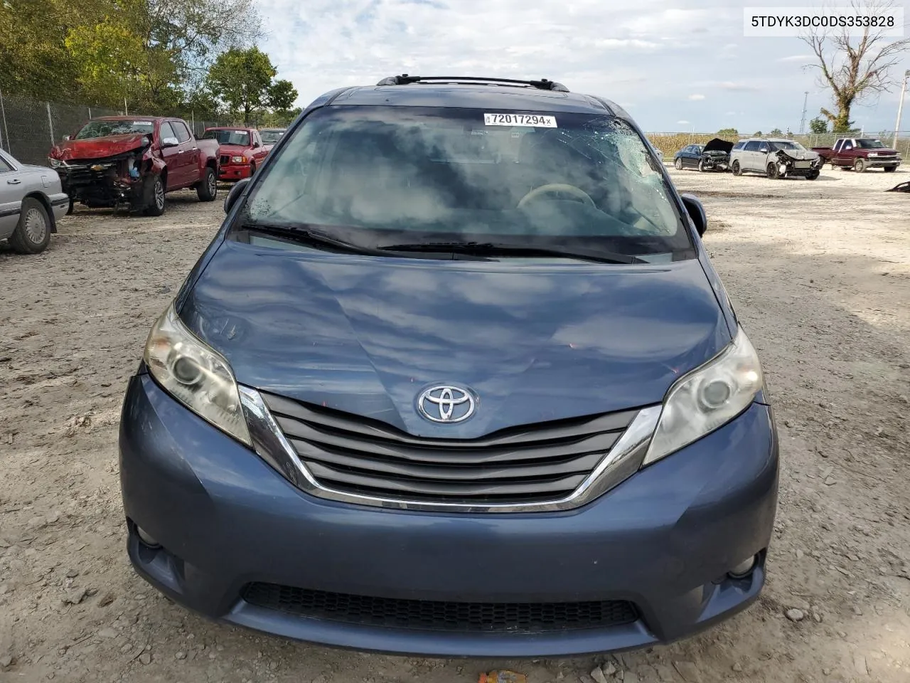 2013 Toyota Sienna Xle VIN: 5TDYK3DC0DS353828 Lot: 72017294