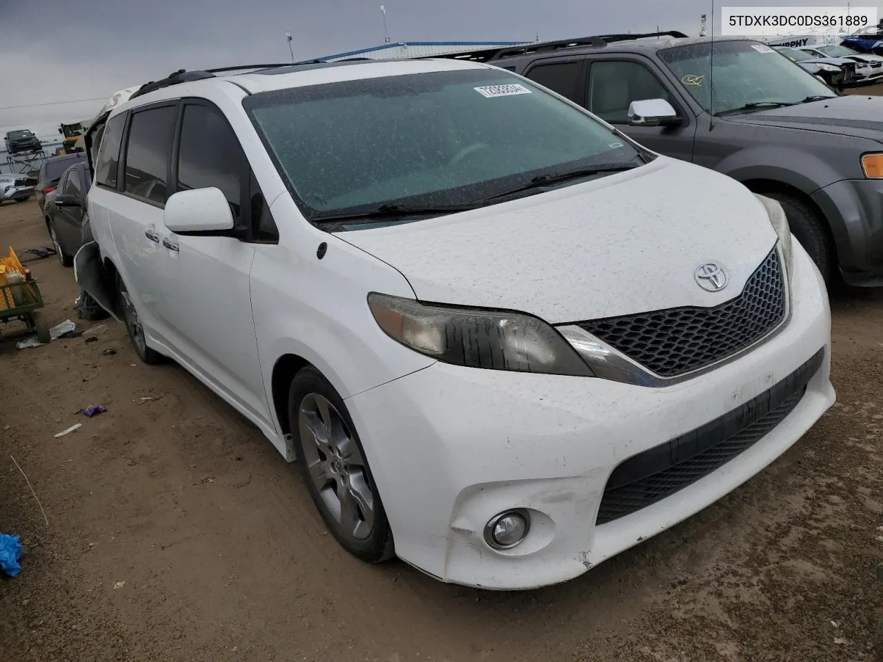 2013 Toyota Sienna Sport VIN: 5TDXK3DC0DS361889 Lot: 72083834