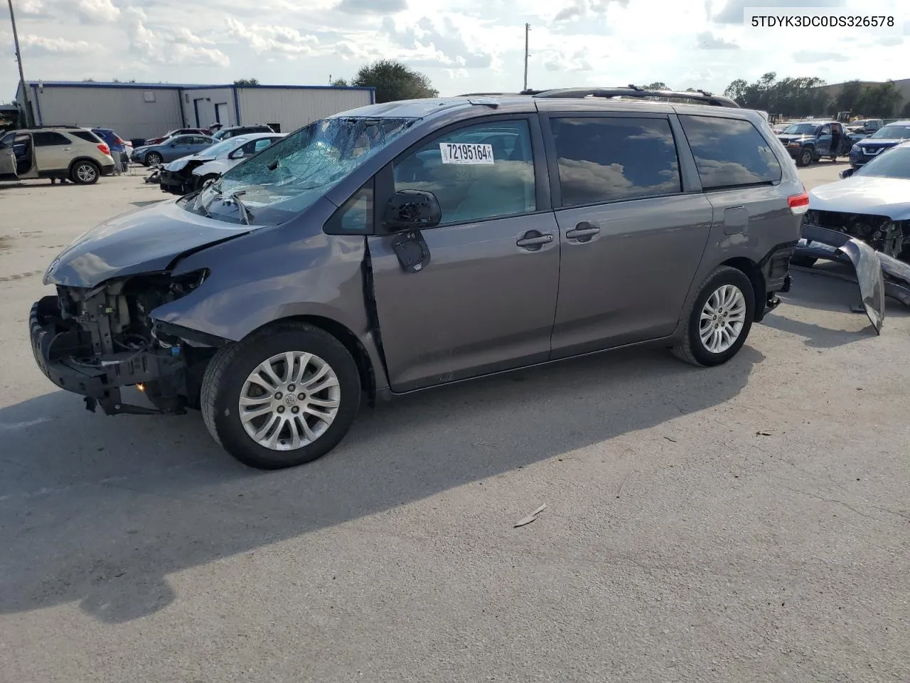 2013 Toyota Sienna Xle VIN: 5TDYK3DC0DS326578 Lot: 72195164