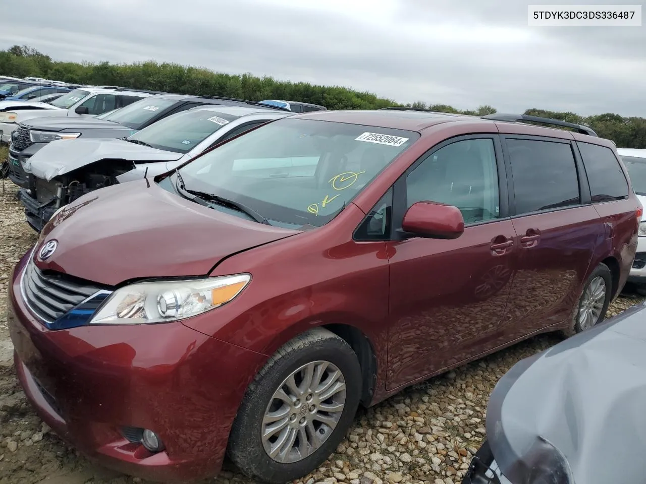 2013 Toyota Sienna Xle VIN: 5TDYK3DC3DS336487 Lot: 72552064