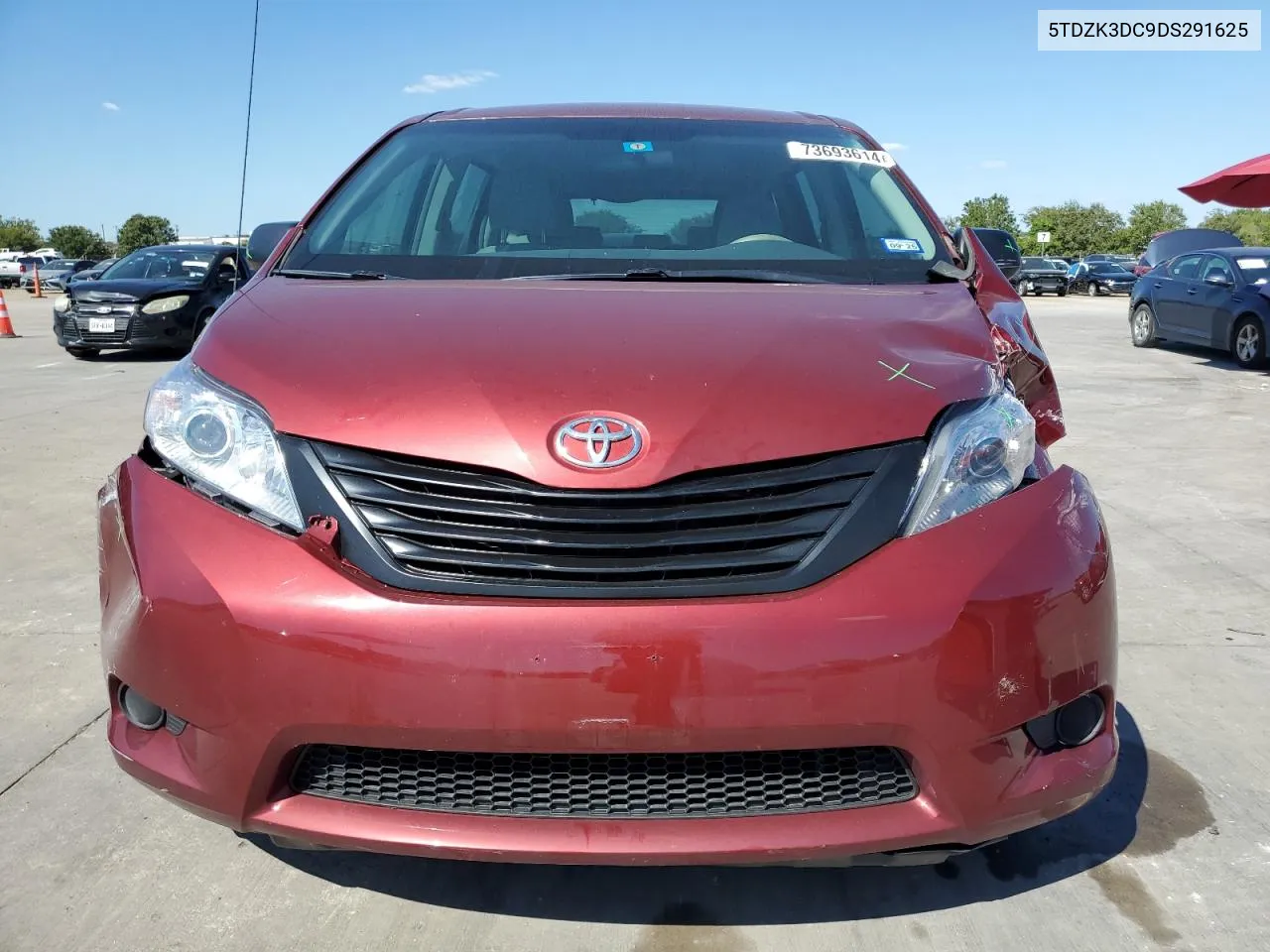 2013 Toyota Sienna VIN: 5TDZK3DC9DS291625 Lot: 73693614