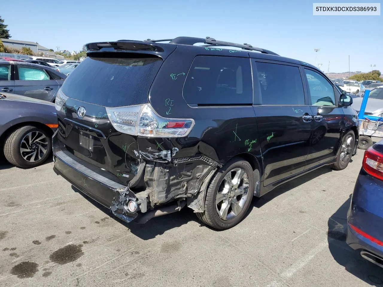 2013 Toyota Sienna Sport VIN: 5TDXK3DCXDS386993 Lot: 73737854