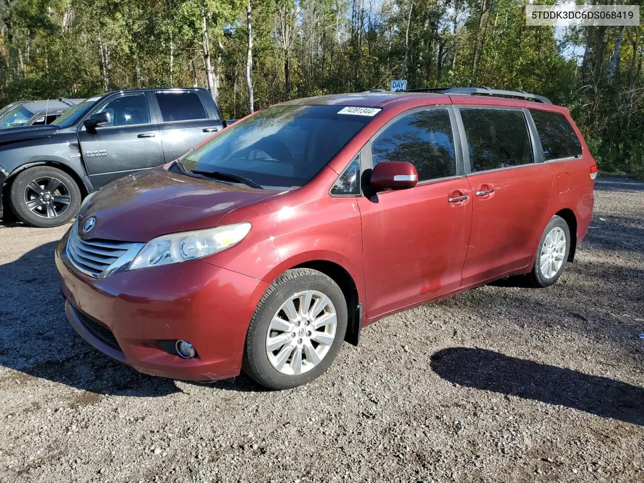 2013 Toyota Sienna Xle VIN: 5TDDK3DC6DS068419 Lot: 74391344