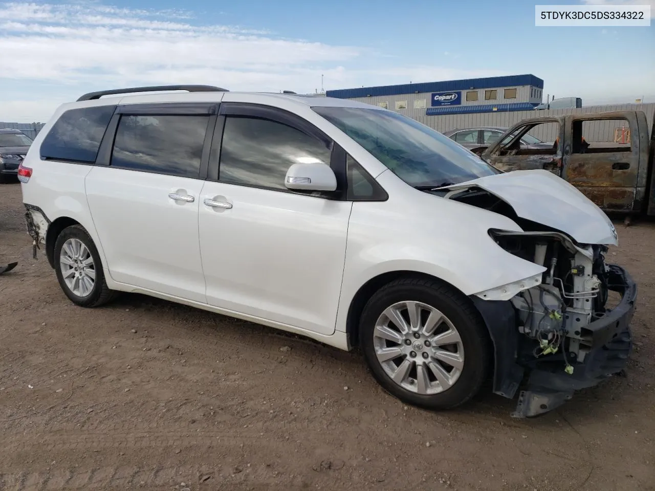 2013 Toyota Sienna Xle VIN: 5TDYK3DC5DS334322 Lot: 74910044