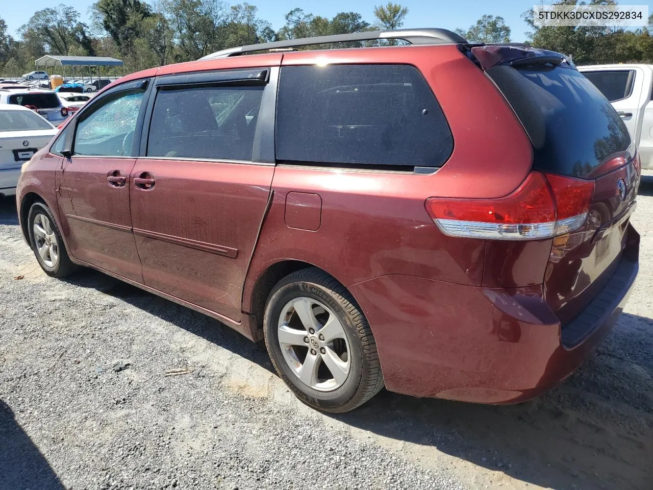 2013 Toyota Sienna Le VIN: 5TDKK3DCXDS292834 Lot: 75232984