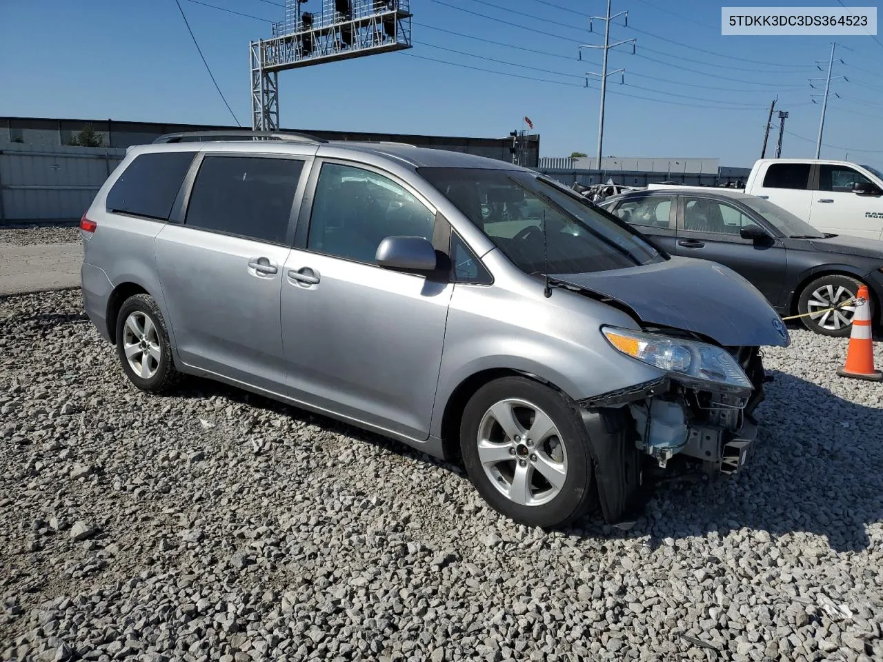 2013 Toyota Sienna Le VIN: 5TDKK3DC3DS364523 Lot: 75340854