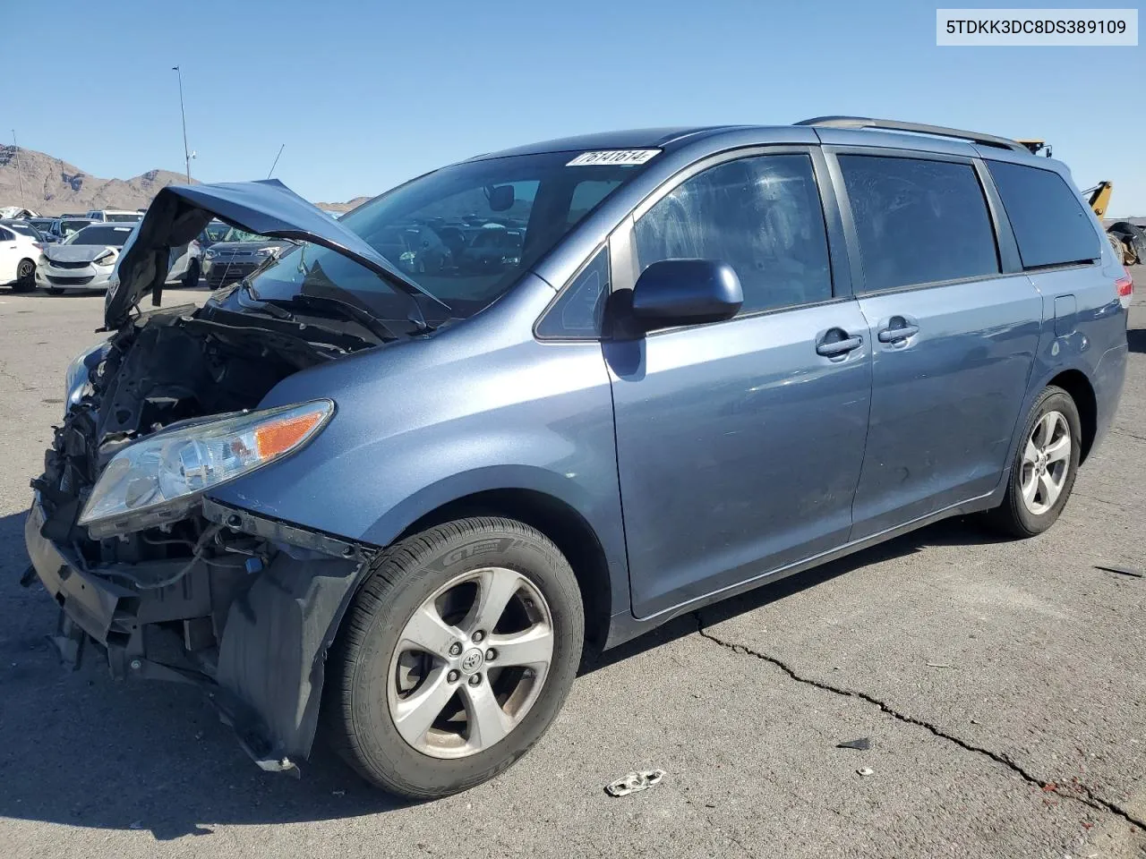 2013 Toyota Sienna Le VIN: 5TDKK3DC8DS389109 Lot: 76141614