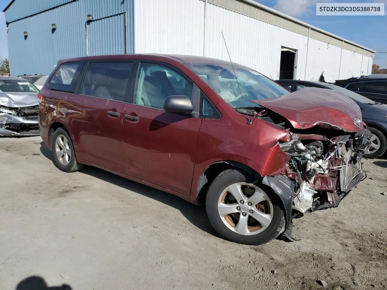 2013 Toyota Sienna VIN: 5TDZK3DC3DS388738 Lot: 76755424