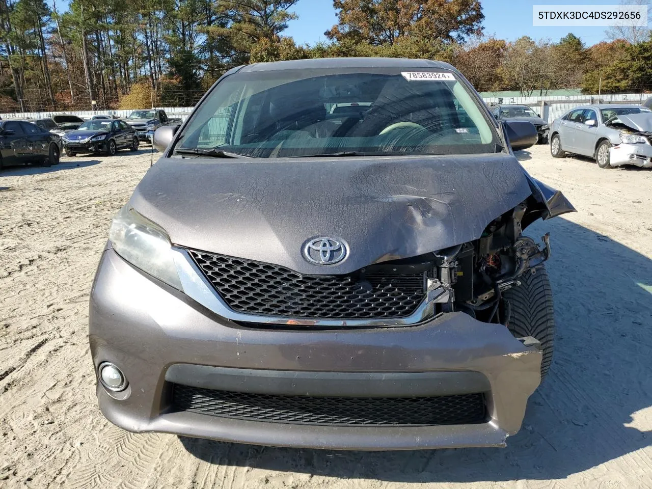 2013 Toyota Sienna Sport VIN: 5TDXK3DC4DS292656 Lot: 78583924