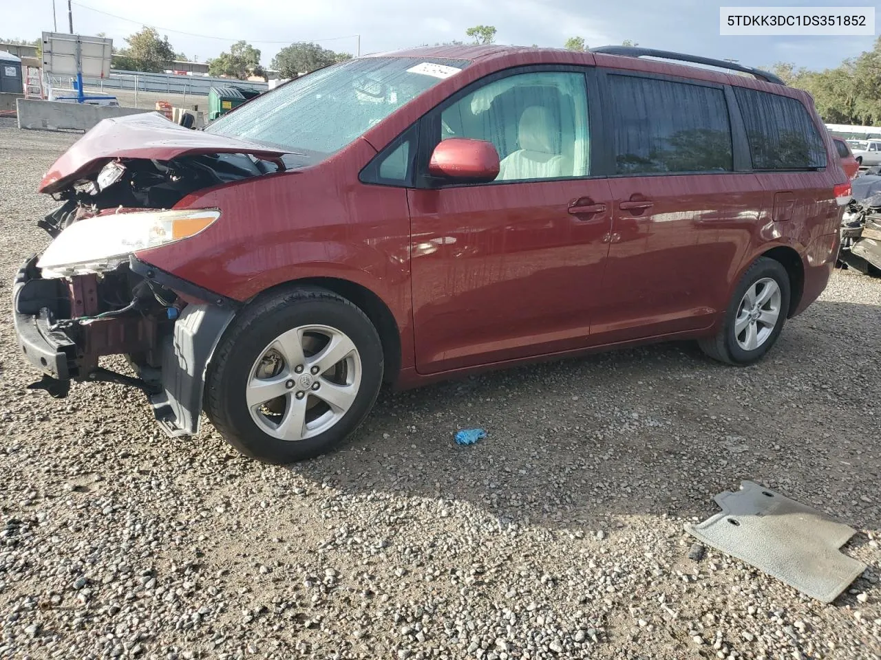 2013 Toyota Sienna Le VIN: 5TDKK3DC1DS351852 Lot: 79204944