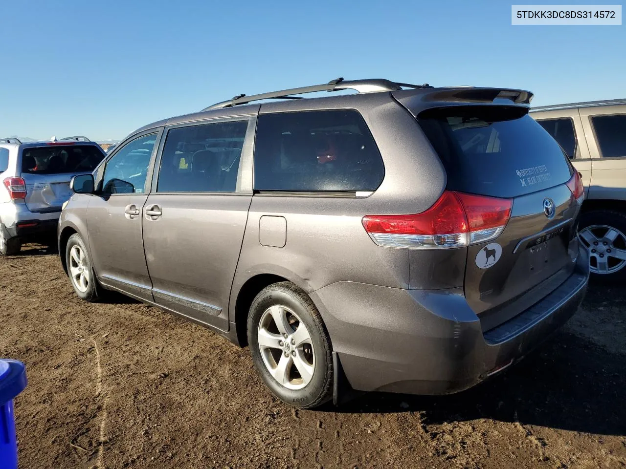 2013 Toyota Sienna Le VIN: 5TDKK3DC8DS314572 Lot: 79288354