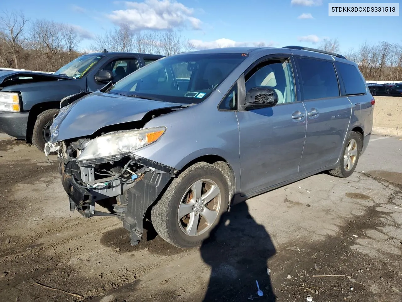 2013 Toyota Sienna Le VIN: 5TDKK3DCXDS331518 Lot: 79801274