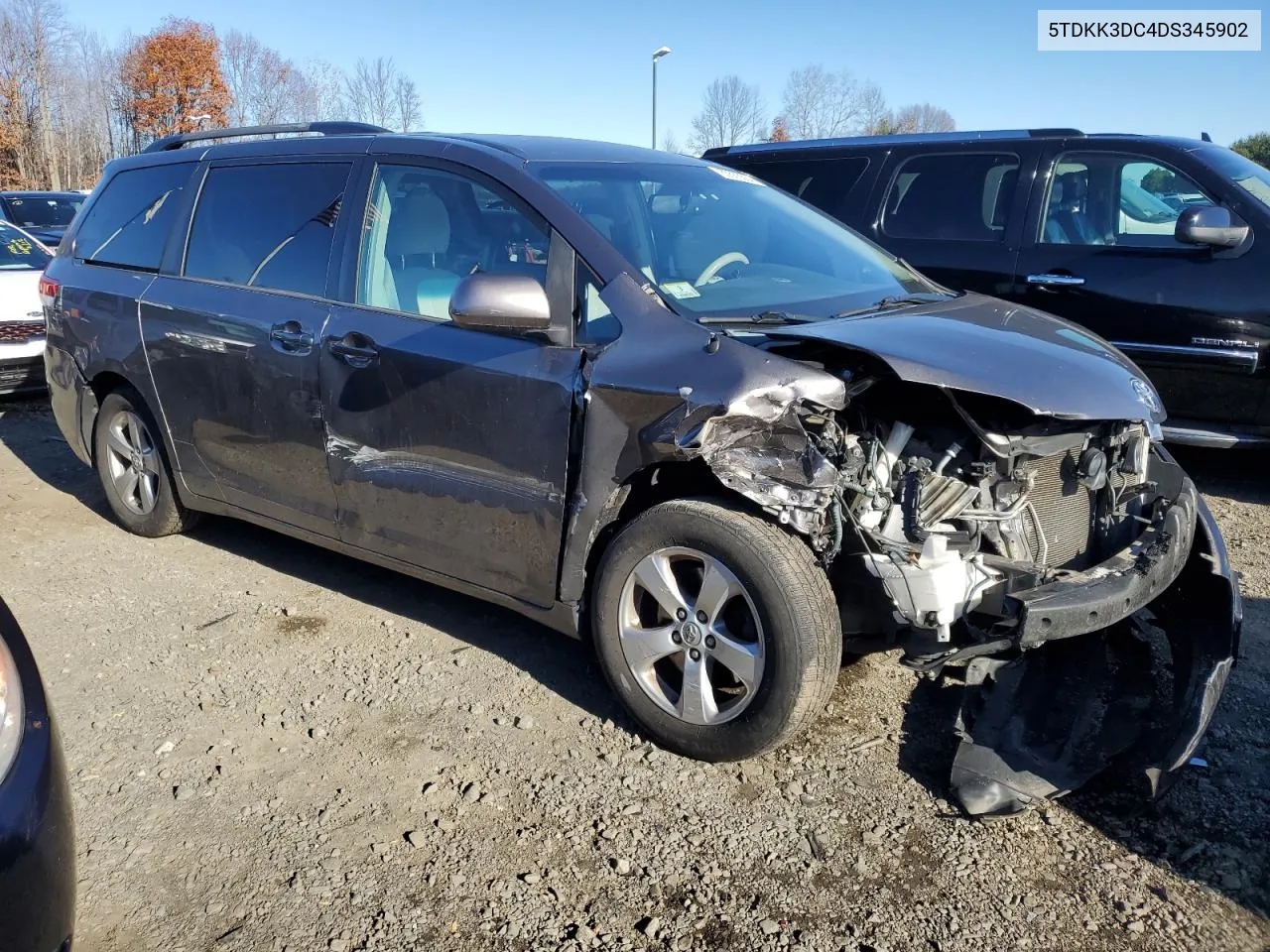 2013 Toyota Sienna Le VIN: 5TDKK3DC4DS345902 Lot: 80053504