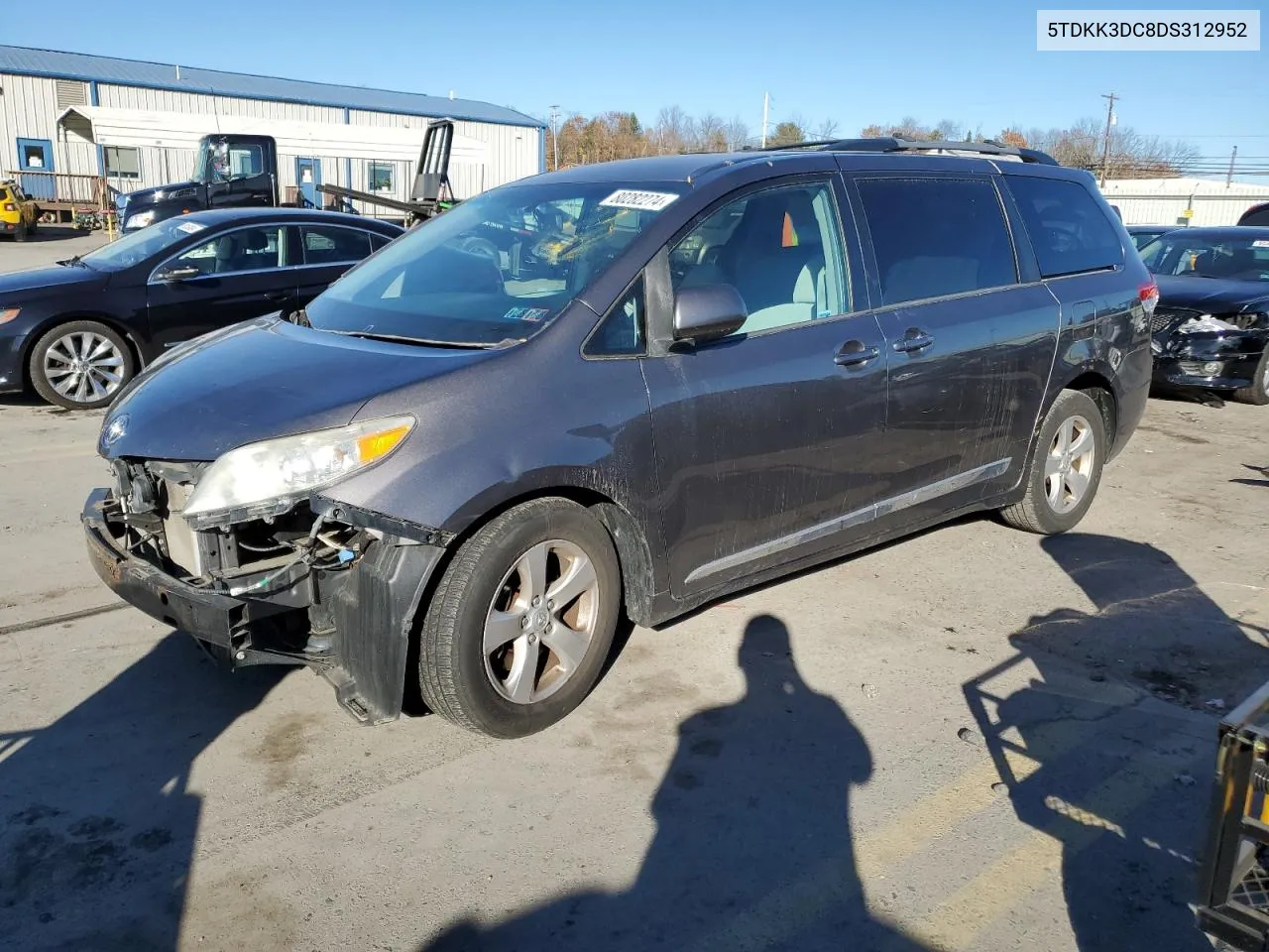 5TDKK3DC8DS312952 2013 Toyota Sienna Le