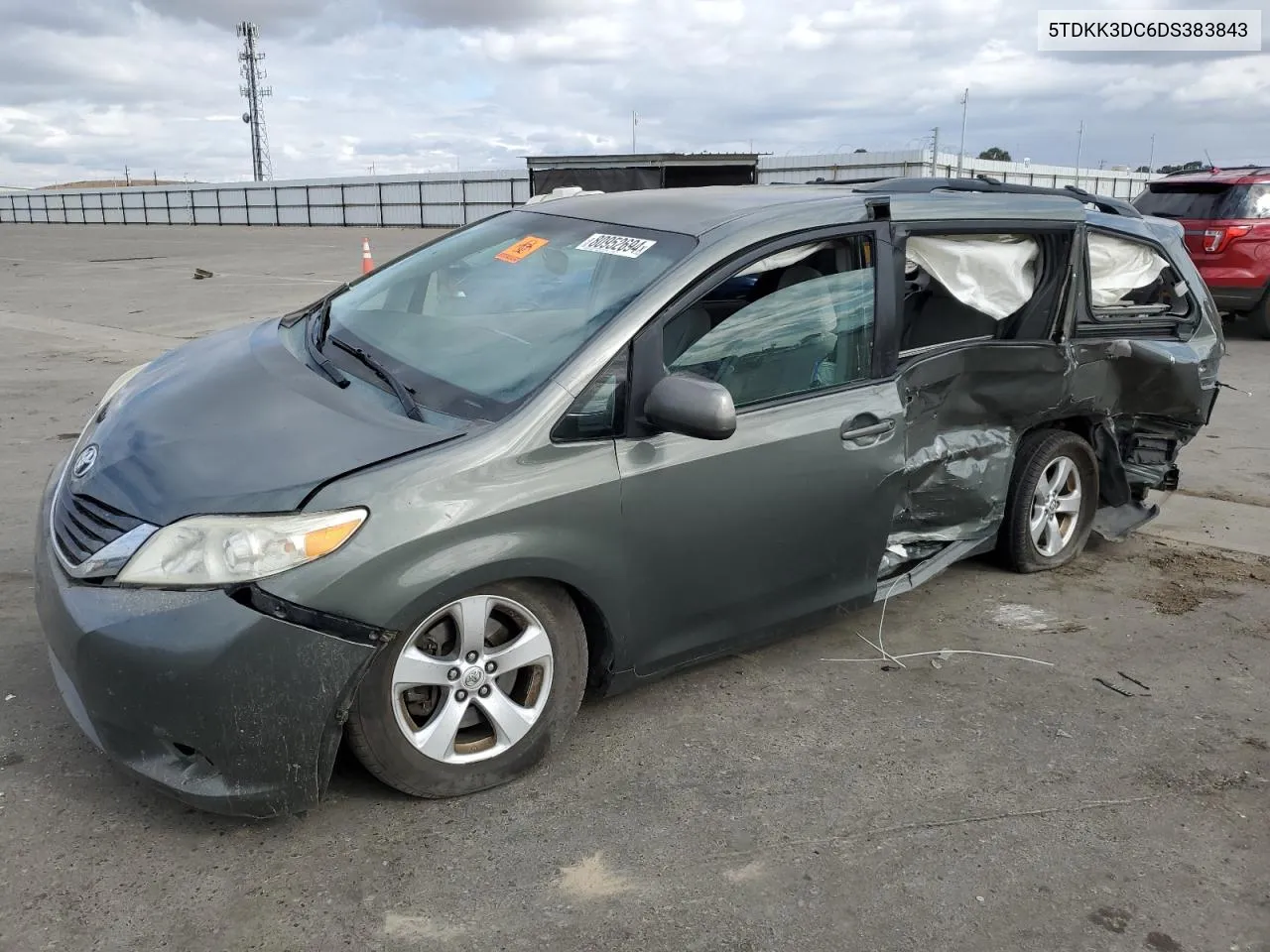 2013 Toyota Sienna Le VIN: 5TDKK3DC6DS383843 Lot: 80952694