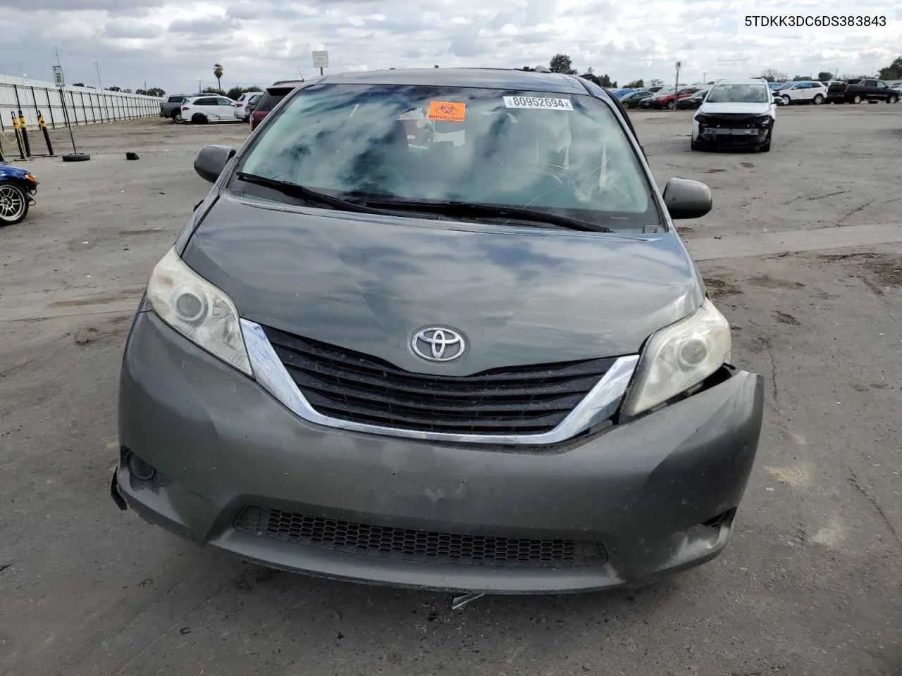 2013 Toyota Sienna Le VIN: 5TDKK3DC6DS383843 Lot: 80952694