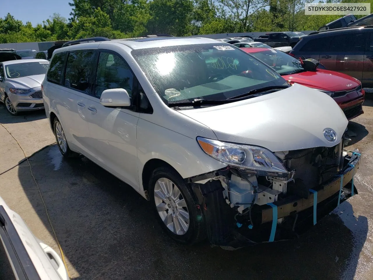 2014 Toyota Sienna Xle VIN: 5TDYK3DC6ES427920 Lot: 54075594