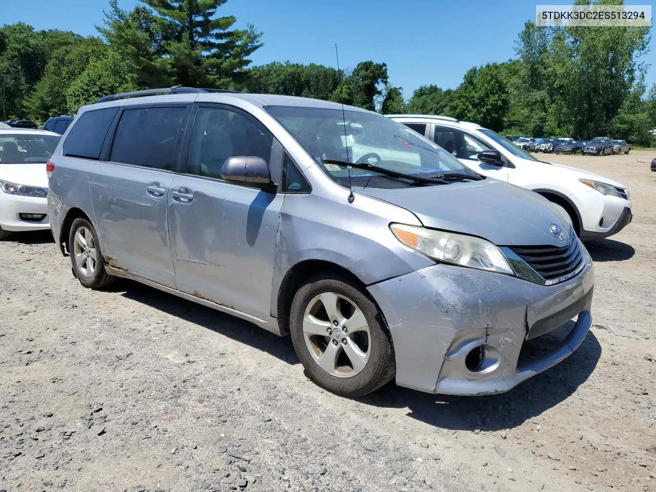 2014 Toyota Sienna Le VIN: 5TDKK3DC2ES513294 Lot: 56612064